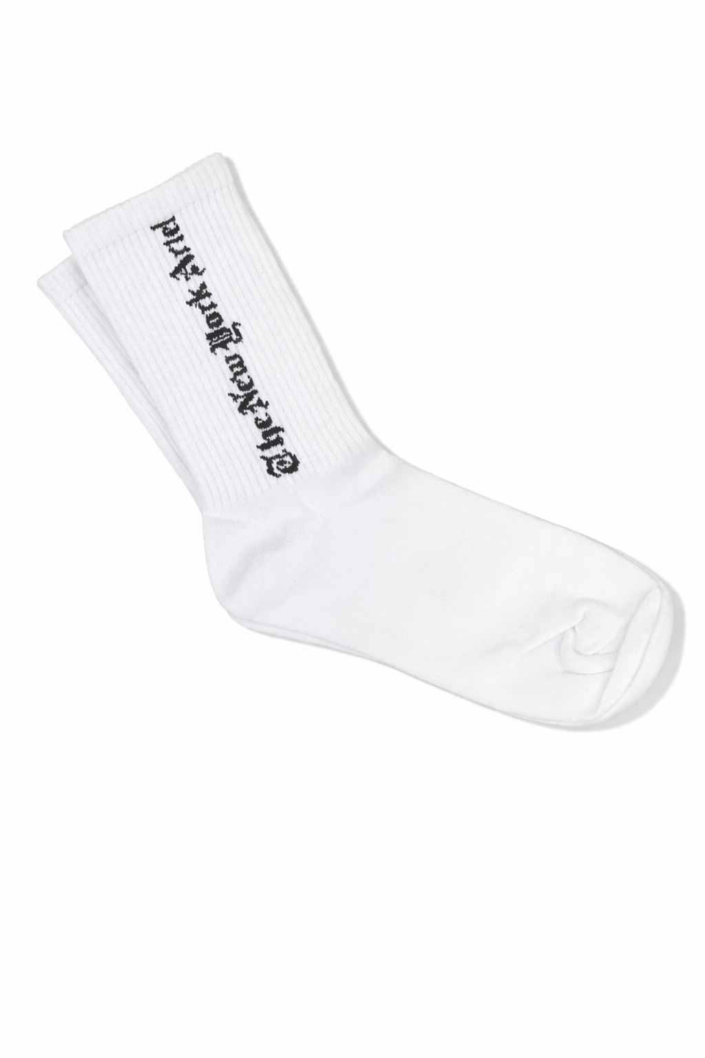 White Ribbed Crew Socks
